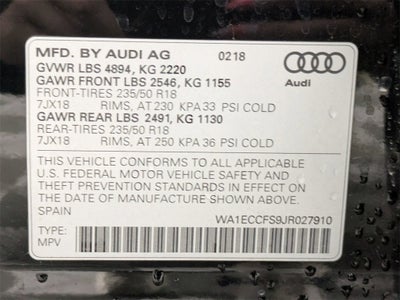 2018 Audi Q3 2.0T Premium quattro