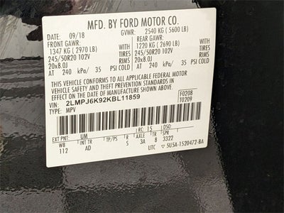 2019 Lincoln Nautilus Select