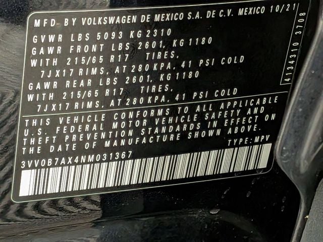 2022 Volkswagen Tiguan 2.0T S