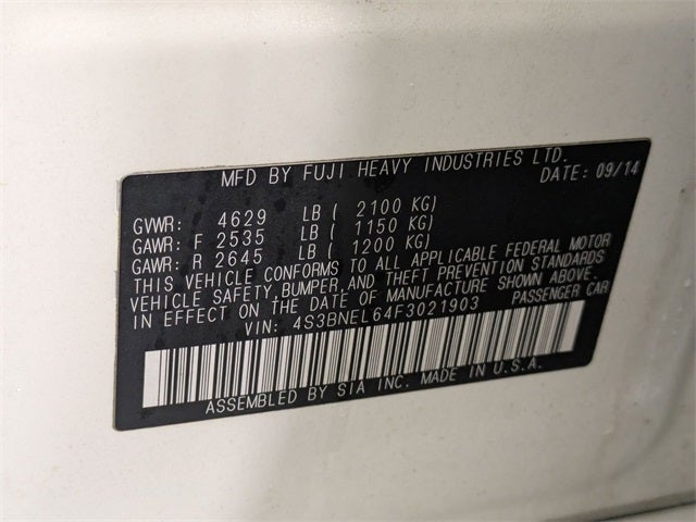 2015 Subaru Legacy 3.6R Limited