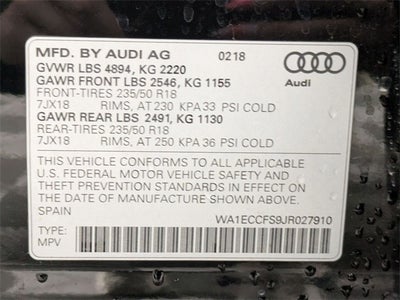 2018 Audi Q3 2.0T Premium quattro