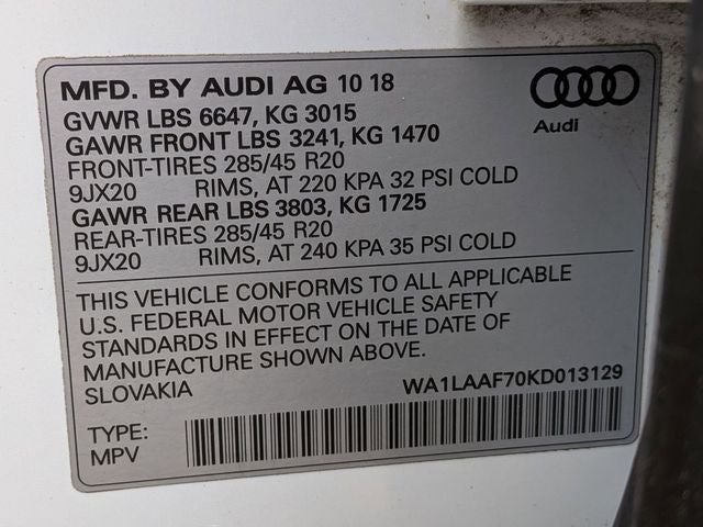 2019 Audi Q7 55 Premium Plus quattro